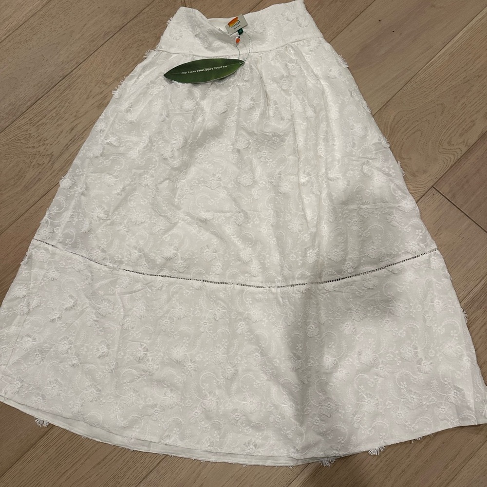 Farm Rio 3D flower midi skirt